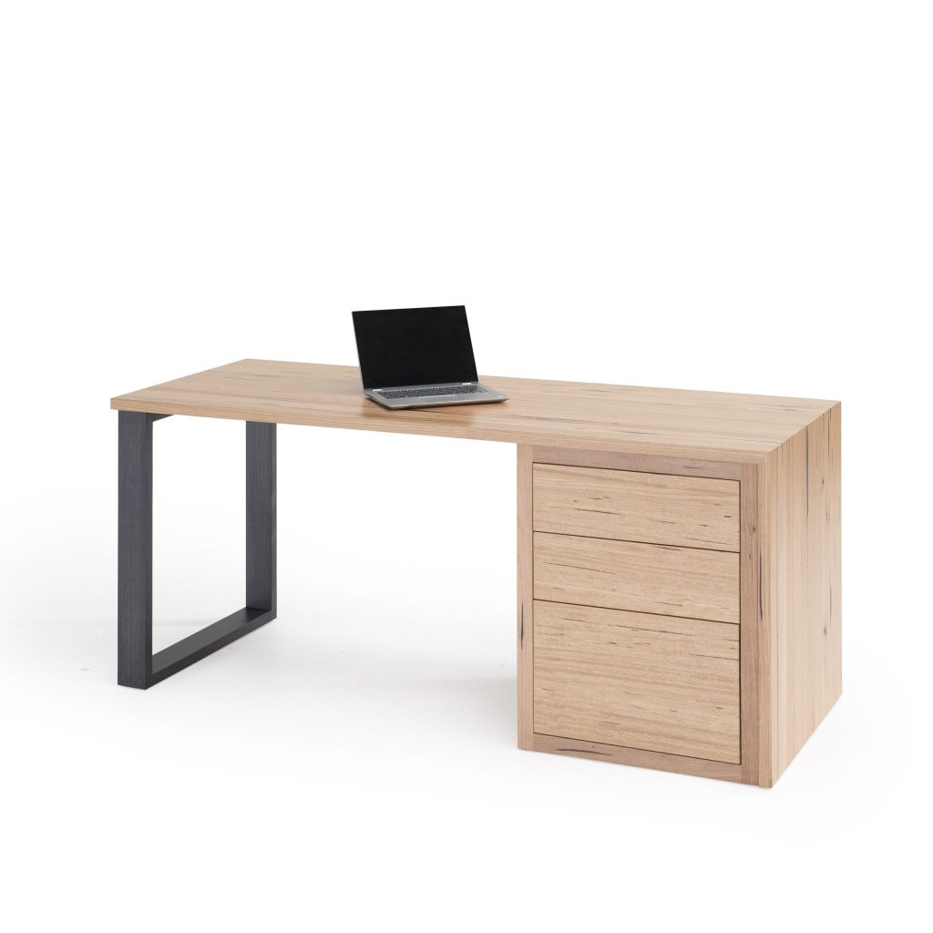 Waterfall Messmate Desk - Custom Made Solid Timber Furniture – Lifestyle