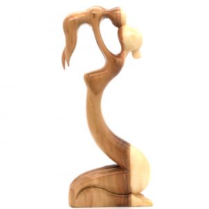 Mother And Child Abstract Timber Carving 40cm