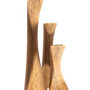 Candle Holder Abstract Timber Set of 3