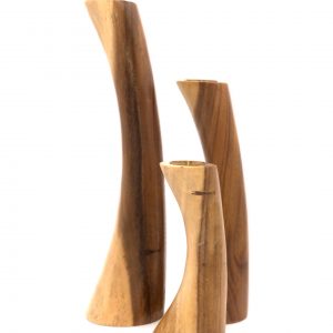 Candle Holder Abstract Timber Set of 3