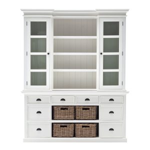 Halifax Hamptons Library Hutch with Basket Set